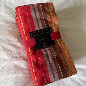 Cotton Craft Boho Striped Dinner Napkins Bohemian Set of 12 Table Linens Indie